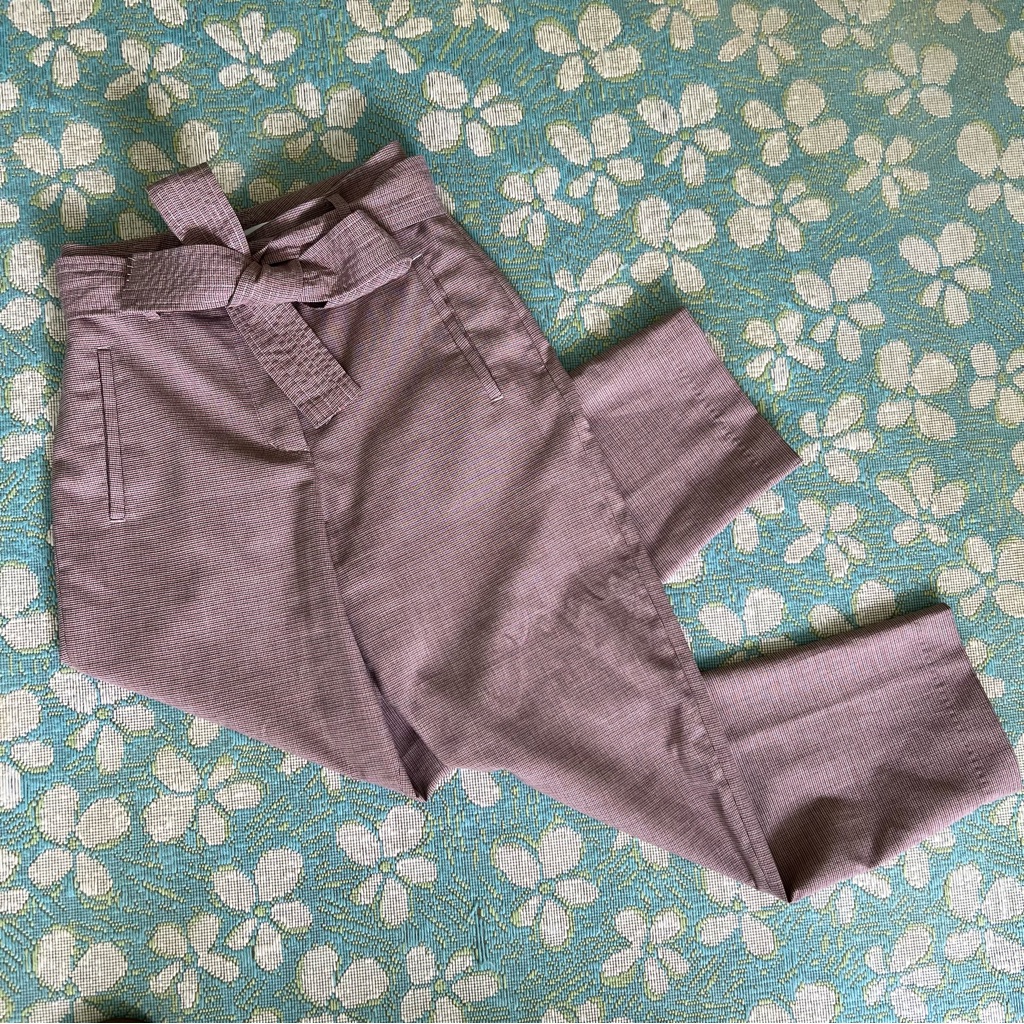 Aritzia Work Pants Gingham Pattern